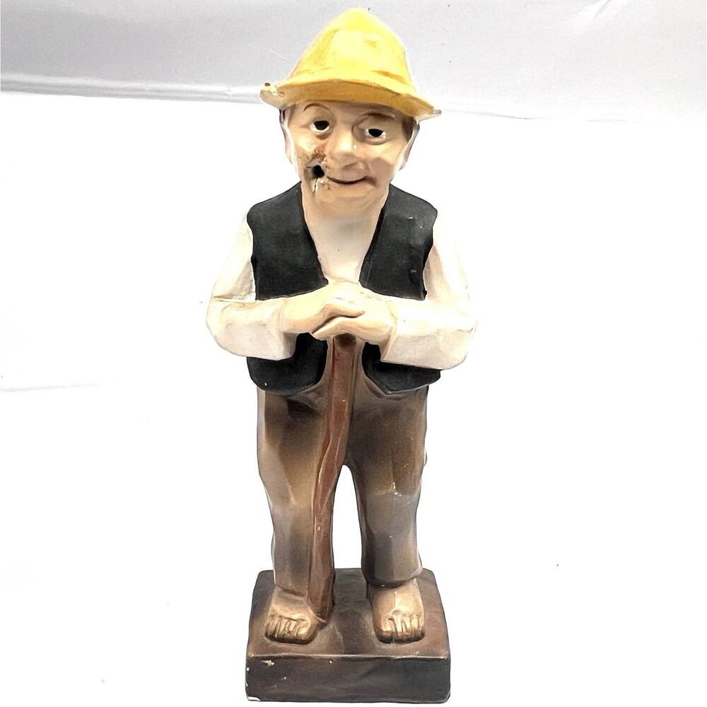 Vintage Decorama Old Pap Needs A Smoke! Chalware Figurine 6” Tall